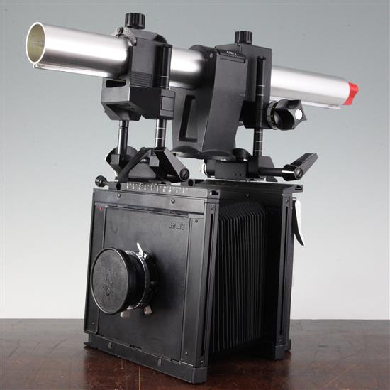 A Sinar F mono-rail camera with Sinar 150mm F/5.6 lens,